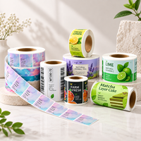 Étiquettes autocollantes en PVC personnalisées, durables, résistantes à l'huile, imperméables, écologiques, à forte adhérence, pour l'emballage de crème glacée et d'aliments surgelés