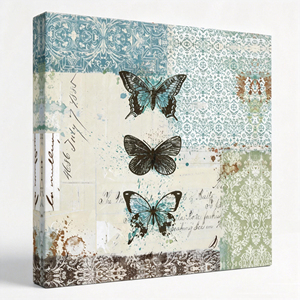 Pintura al Óleo sobre Lienzo de Tres Mariposas, Decoración de Pared con Marco Interior, <span class=keywords><strong>Arte</strong></span> Impreso en Alta Definición sobre Lienzo, Decoración para el Hogar - Product Image 1