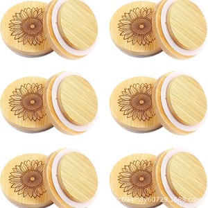 Couvercles en bambou pour bouteilles en verre, 4 couches, réutilisables, hermétiques, de qualité alimentaire, couvercles ronds en bois pour bocaux, boîtes à thé - Product Image 4