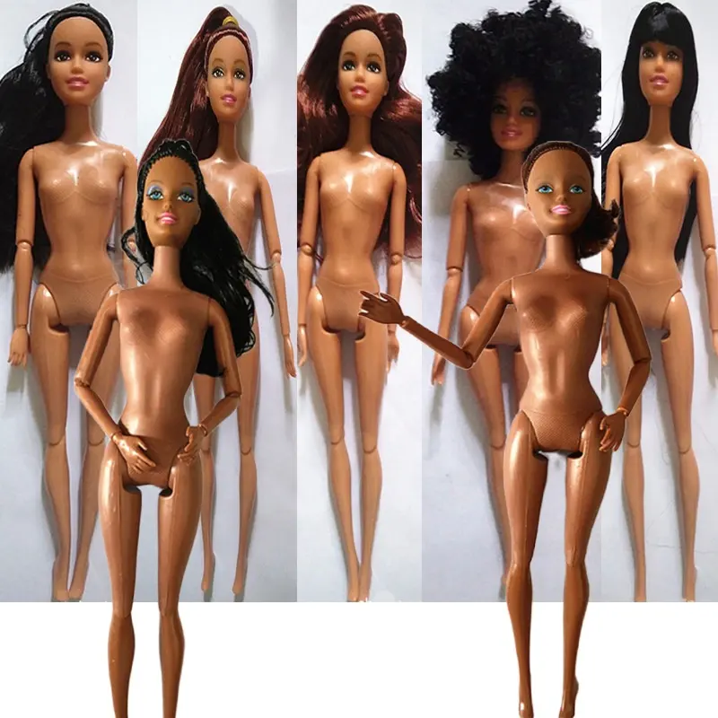 drop shipping princess 11.5 "30cm active Deep Brown African doll 11 jointed Body Naked doll 30cm doll body