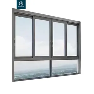 RTS aluminio ventanas de doble acristalamiento con persianas en el toldo de vidrio Foshan negro 145,90 upvc lumbrera instalación exterior