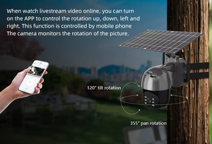 Cámara de Seguridad IP65 PTZ con WiFi 4G, 3MP, Energía Solar, Detección de Movimiento, Visión Nocturna a Todo Color, Sistema de Vigilancia CCTV - Product Image 4
