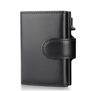 Custom Logo multifunzione sottile portafoglio <span class=keywords><strong>nero</strong></span> per gli uomini Business stile PU e in pelle titolare della carta RFID - Product Image 1
