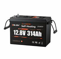 Batterie LiFePO4 Enlzh 12,8 V 314 Ah avec fonction auto-chauffante, batterie lithium à décharge profonde pour système solaire, camping-car, bateau, stockage