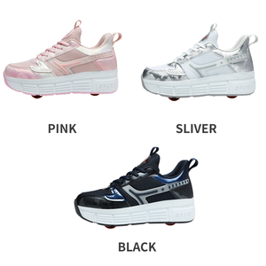 <span class=keywords><strong>Patines</strong></span> <span class=keywords><strong>de</strong></span> Ruedas 2 en 1 para Mujer, Zapatillas <span class=keywords><strong>de</strong></span> Moda con Ruedas Retráctiles, <span class=keywords><strong>Patines</strong></span> Desmontables con Ruedas - Product Image 3