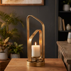 Support de bougie moderne léger et élégant avec un design géométrique pour la décoration de la maison, support en métal résistant à la chaleur - Product Image 6