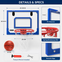 Panier de basket portable pliable en métal pour montage mural, intérieur/extérieur, avec mini-panneau de jeu, pour enfants, adolescents et adultes