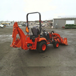 Meilleure offre pour mini-tracteur orange 4x4 de 24 CV et 1600 kg avec chargeur frontal et pelle arrière - Product Image 1