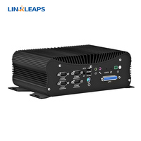 LINKLEAPS Mini PC Box Industri Tanpa Kipas Berkinerja Tinggi Intel Core I3/I5/I7 Seri-U Generasi ke-4 hingga ke-13 6 RS485/RS232 Tersedia