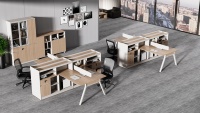 Bureau en MDF Bureau moderne et luxueux de PDG Bureau Bureau Poste de travail en forme de L Mobilier de table