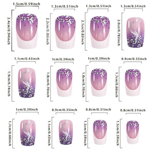 Presse personnalisée sur 24 pièces patchs pour ongles <span class=keywords><strong>faux</strong></span> ongles simples <span class=keywords><strong>automne</strong></span> et hiver presse sur ongles pour les femmes - Product Image 2