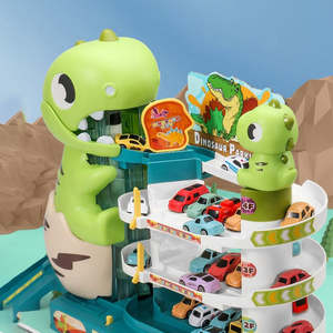 Ensemble de jeu de <span class=keywords><strong>garage</strong></span> pour enfants <span class=keywords><strong>avec</strong></span> dinosaures, mini voitures et rampe de course, parking pour jouets - Product Image 2