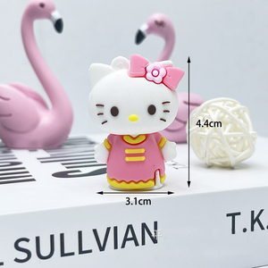 Porte-clés en silicone 3D Hello Kitty mignon, pendentif de sac en forme de chat KT de dessin animé Kawaii, cadeau pour filles - Grande Vente - Product Image 3