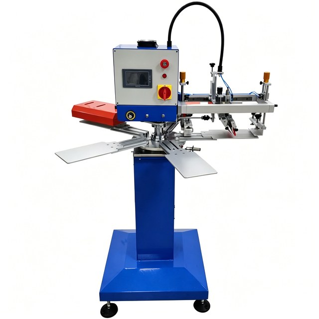 China Factory 1C 5S Rotary T-shirt Screen Printer For Small Business with Ovens for Garment & Nonwoven Bag Print