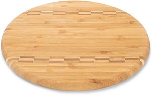 Tabla de cortar de bambú redonda ecológica multiusos para servir charcutería y preparar la cocina - Product Image 2