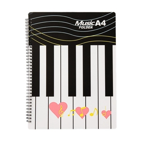 Wholesale Custom Logo <b>A4</b> Coil‑Bound Lovely Heart Musical Note Piano‑key Music Sheet <b>Folder</b> For Music School - Product Image 1