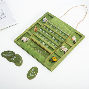 Calendario Vintage Creativo Fai-da-Te in <span class=keywords><strong>Legno</strong></span> HYE10 con Animali Carini da Appendere per Decorazione Casa Ecologico - Product Image 6