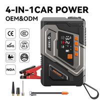 Démarreur de voiture 4000A, chargeur de batterie 12V, compresseur d'air, gonfleur de pneus, kit d'urgence pour moto, écran numérique, lumière LED