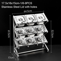 Support pour plat GN en acier inoxydable, réchaud à nourriture avec rangement pour condiments, chauffe-plats pour équipement de cuisine d'hôtel