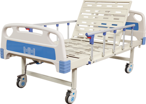 Медицинская кровать с ручным управлением, 1 регулируемая функция, из АБС-пластика, с изголовьем и боковыми поручнями из алюминиевого сплава, регулируемая спинка, однофункциональная кровать для пациентов - Product Image 2