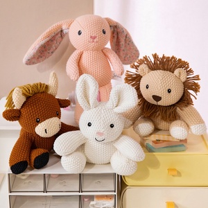 Jouets en peluche personnalisés en coton PP, animaux tricotés (baleine, éléphant, lion, renard, <span class=keywords><strong>dinosaure</strong></span>), jouets apaisants pour bébés, rembourrage, cadeaux d'anniversaire pour enfants, vente en gros - Product Image 2