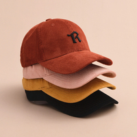 Gorro de pana personalizado para hombre y mujer, gorra de béisbol de PANA con Logo bordado 3D, 6 paneles