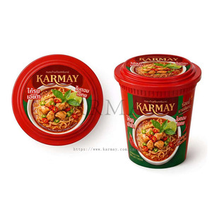 Gobelet en plastique pour nouilles instantanées, saveur poulet thaïlandais épicé, gobelet alimentaire en plastique avec couvercles, récipient pour nouilles instantanées en PP - Product Image 5