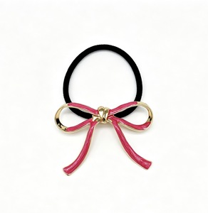 Barrette à cheveux en émail doux avec nœud, finition dorée polie, minimaliste, pour demi-queue de cheveux, élégante, accessoires capillaires quotidiens pour femmes au bureau - Product Image 4