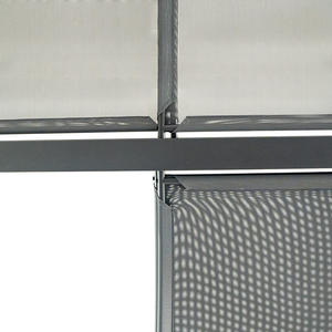 عريشة ألمنيوم خارجية 3*4 متر حديقة مظلة مظلة متينة لسقف حبال مسحوق مبطن بإطار معدني - Product Image 2