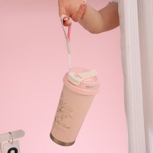 500 ml çiçek paslanmaz çelik vakum termos çift duvar kahve fincanı seyahat saman ile iki katlı bardak kırılmaz kupalar - Product Image 4