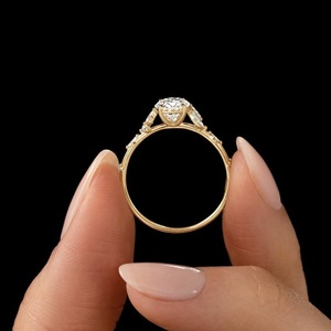 Bague de fiançailles personnalisée en or massif certifiée GIA IGI, sertie d'un diamant CVD cultivé en laboratoire, 1, 2 ou 3 carats, bijoux pour femmes, bague de laboratoire - Product Image 3