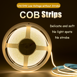 <b>COB</b> Low Voltage <b>LED</b> <b>Strip</b> 256 <b>LEDs</b> Flexible Self-Adhesive Spotless Tape Light Decorative Lighting for Under Cabinet - Product Image 2