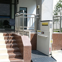 Plateforme élévatrice hydraulique verticale pour fauteuil roulant en acier inoxydable, étanche, 350 kg, 2 m, 3 m, 4 m, pour installation extérieure en villa