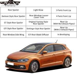 Accessori esterni Light Brow labbro anteriore finestra laterale feritoia ala paraurti posteriore diffusore a labbro Spoiler sul tetto per <span class=keywords><strong>Volkswagen</strong></span> <span class=keywords><strong>Polo</strong></span> - Product Image 2