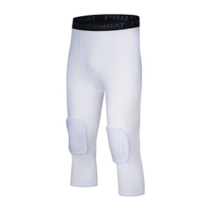 Medias <span class=keywords><strong>3</strong></span>/<span class=keywords><strong>4</strong></span> Longitud para <span class=keywords><strong>Baloncesto</strong></span> Legging Pantalones de compresión acolchados con rodilla de panal - Product Image 2