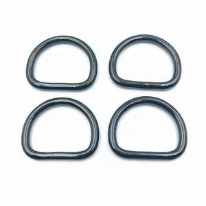 PVD Plating Black Coated metal Stainless Steel Welded D Ring Seamless D ring for Webbing Craft Bags Pet Collar DIY Hardware