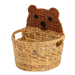 Vietnam Manufacturer's Large Customized Animals Shaped Eco-Friendly Rattan Wicker <b>Baskets</b> Water Hyacinth for Kids <b>Toy</b> Storage - Product Image 2
