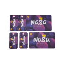 PVC en plastique d'impression de CMJN découpé 3 en 1 carte combinée de code barres 3 vers le haut étiquettes principales de carte-cadeau