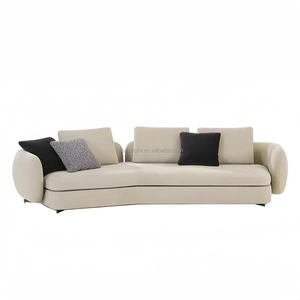 Ensemble de canapés trois places de luxe minimaliste nordique, taille et couleur personnalisables, design moderne, tissu tissé, bois, pour la maison - Product Image 1