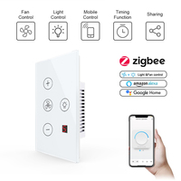 US Standard App Control Speed Alexa Google Home Control Fan Switch avec fil neutre Light Zigbee Fan Smart Switch RCM et SAA