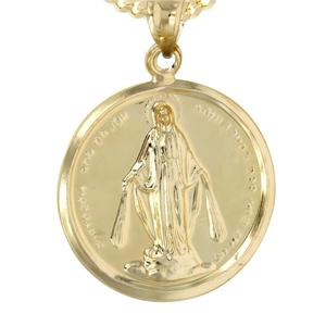 Pendentif rond plaqué or Médaille Miraculeuse Vierge Marie, bijou religieux unisexe, idéal pour cadeau, vente en gros, personnalisation prise en charge - Product Image 2