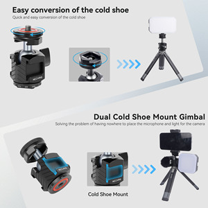 Mechrig portatile Mini treppiede Desktop 360 ° regolabile testa a sfera <span class=keywords><strong>porta</strong></span> cellulare e Kit doppia scarpa fredda - Product Image 2