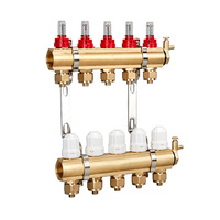 Bloc de distribution hydraulique manuel en laiton de haute qualité avec débitmètre pour système de chauffage par le sol à eau, OEM
