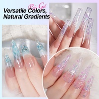 R S Nail Professional 30g Gel Poly Scintillant Coloré 24 Couleurs Gel Poly Acrylique Longue Durée pour Extension d'Ongles avec Lampe UV LED