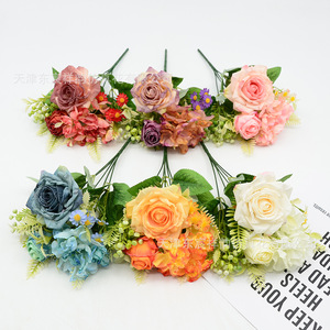 Roses artificielles en soie Dongchen Crafts, style peinture à l'huile vintage, arrangement floral, bouquet de mariée, bouquet de fleurs décoratives - Product Image 4