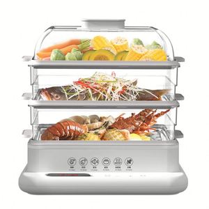 Cuiseur Vapeur Électrique Commercial en Acier Inoxydable, Grande Capacité, pour Légumes et Céréales, Appareil Numérique Domestique à 3 Niveaux - Product Image 1