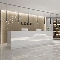 Comptoir de réception de bureau, comptoir lumineux, minimaliste, moderne, personnalisable, comptoir de bar commercial de luxe