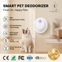 Purificateur d'air moderne pour animaux de compagnie en plastique, élimination des odeurs, stérilisation O3, désodorisant pour litière de chat, autonomie de 15 jours, silencieux 20 dB, double mode