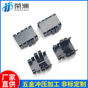 RZ Aluminum Heat Sink Rectangular With Fins TO220 CNC <b>Machining</b> Anodizing OEM Parts - Product Image 2