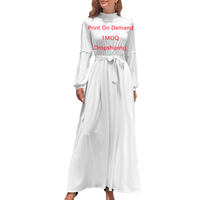Impression à la demande en gros à manches longues femmes tenue décontractée Streetwear imprimé fleuri élégant Maxi robe pour femme